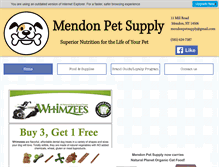 Tablet Screenshot of mendonpetsupply.com